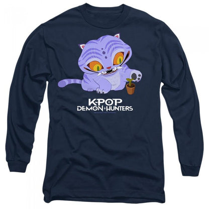 Front - K-Pop Demon Hunters Unisex Adult Cute Derpy Tiger Long-Sleeved T-Shirt