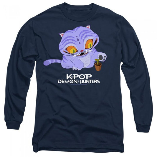 Front - K-Pop Demon Hunters Unisex Adult Cute Derpy Tiger Long-Sleeved T-Shirt