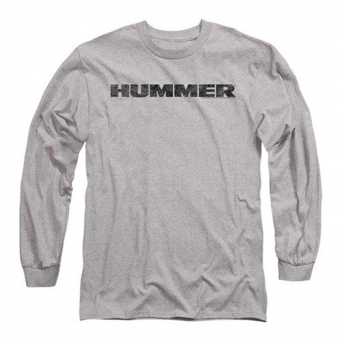 Front - Hummer Mens Distressed Heather Logo Long-Sleeved T-Shirt