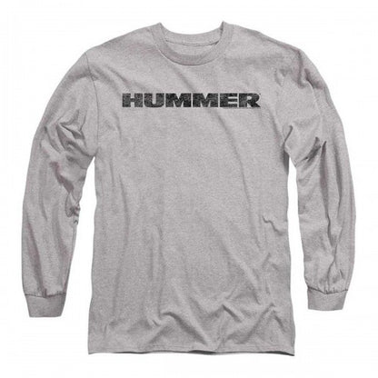 Front - Hummer Mens Distressed Heather Logo Long-Sleeved T-Shirt