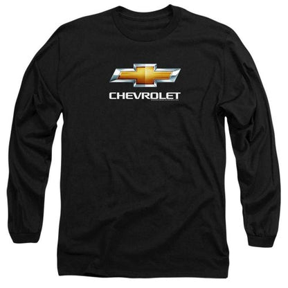 Front - Chevrolet Mens Stacked Logo Long-Sleeved T-Shirt