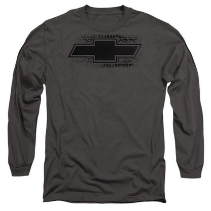 Front - Chevrolet Mens Bowtie Burnout Long-Sleeved T-Shirt