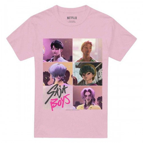 Front - K-Pop Demon Hunters Unisex Adult Era Saja Boys Grid T-Shirt