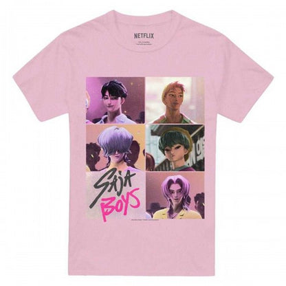 Front - K-Pop Demon Hunters Unisex Adult Era Saja Boys Grid T-Shirt
