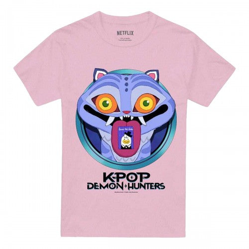 Front - K-Pop Demon Hunters Unisex Adult Save The Date Derpy Tiger Cartoon T-Shirt