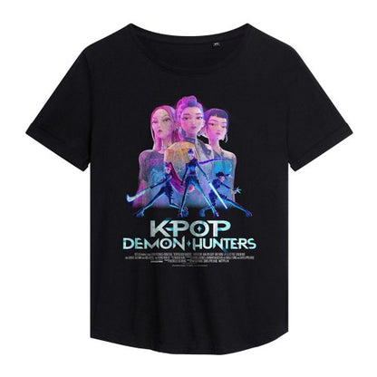 Front - K-Pop Demon Hunters Womens/Ladies Huntr/X Poster T-Shirt