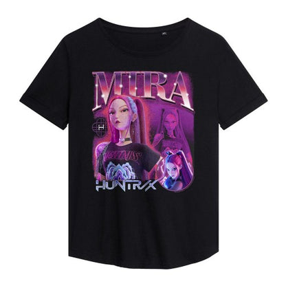 Front - K-Pop Demon Hunters Womens/Ladies Huntr/X Mira T-Shirt