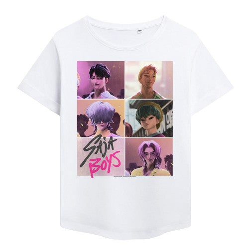 Front - K-Pop Demon Hunters Womens/Ladies Saja Boys Grid Fashion T-Shirt