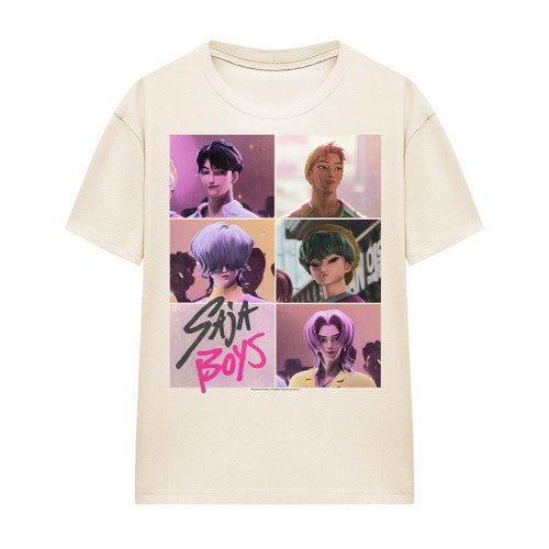 Front - K-Pop Demon Hunters Womens/Ladies Saja Boys Grid T-Shirt