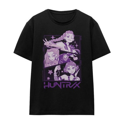 Front - K-Pop Demon Hunters Womens/Ladies Huntr/X Panel T-Shirt