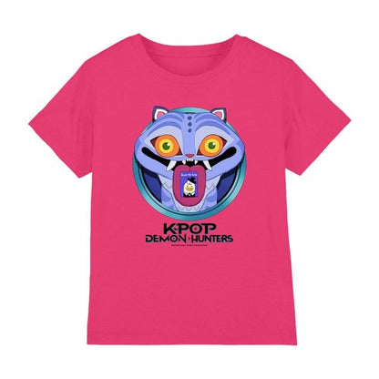 Front - K-Pop Demon Hunters Childrens/Kids Save The Date Derpy Tiger Cartoon T-Shirt