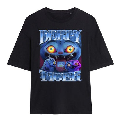 Front - K-Pop Demon Hunters Womens/Ladies Derpy Tiger Oversized T-Shirt