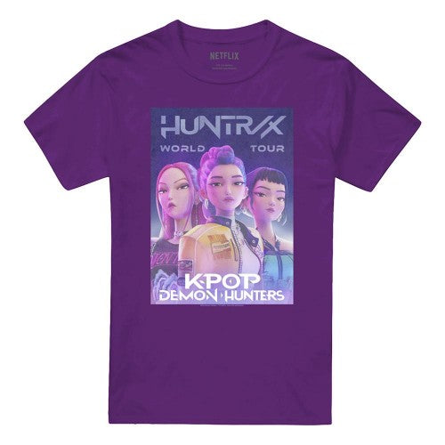 Front - K-Pop Demon Hunters Unisex Adult World Tour Huntr/X Poster T-Shirt