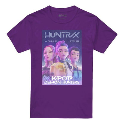 Front - K-Pop Demon Hunters Unisex Adult World Tour Huntr/X Poster T-Shirt