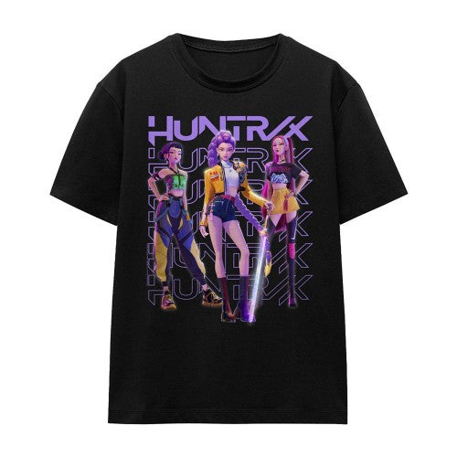 Front - K-Pop Demon Hunters Womens/Ladies Huntr/X Group Pose T-Shirt