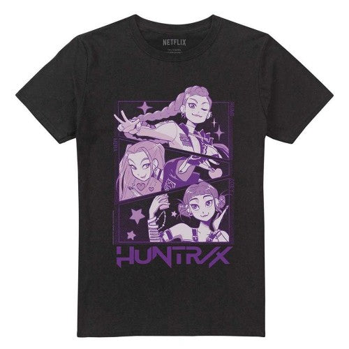 Front - K-Pop Demon Hunters Unisex Adult Huntr/X Manga Panel T-Shirt