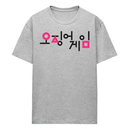 Front - Squid Game Womens/Ladies Korean Logo Heather T-Shirt