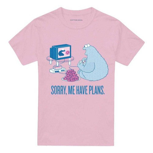 Front - Sesame Street Unisex Adult Me Have Plans Cookie Monster T-Shirt