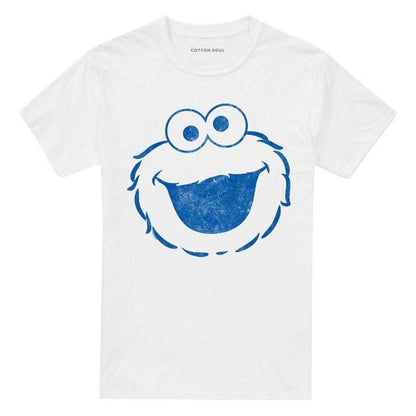Front - Sesame Street Unisex Adult Cookie Monster Mono T-Shirt
