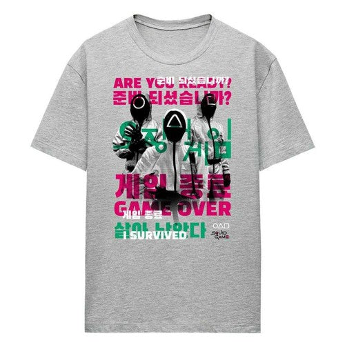 Front - Squid Game Womens/Ladies Game Over Guards Overlay Heather T-Shirt