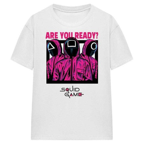 Front - Squid Game Womens/Ladies Are You Ready Guards Comic T-Shirt