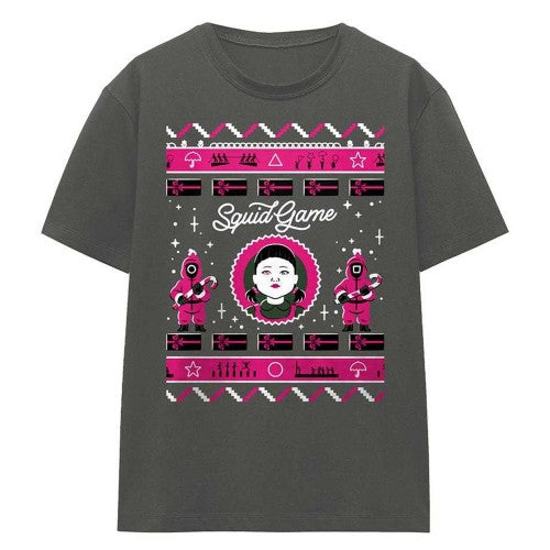 Front - Squid Game Womens/Ladies Fair Isle Christmas T-Shirt