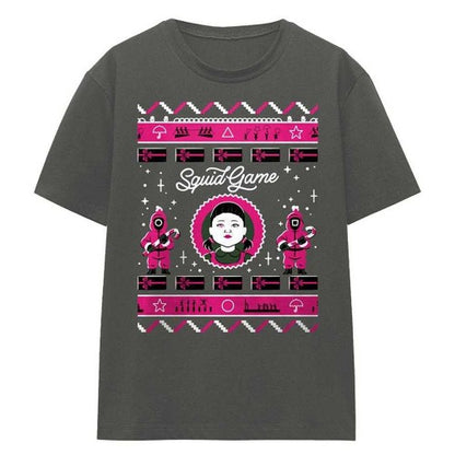 Front - Squid Game Womens/Ladies Fair Isle Christmas T-Shirt