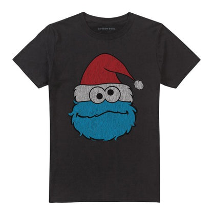 Front - Sesame Street Unisex Adult Cookie Monster Christmas T-Shirt
