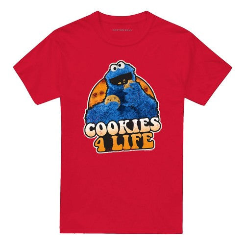 Front - Sesame Street Unisex Adult Cookies 4 Life T-Shirt