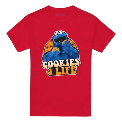 Front - Sesame Street Unisex Adult Cookies 4 Life T-Shirt