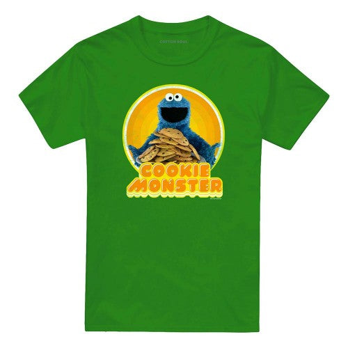 Front - Sesame Street Unisex Adult Iron On Cookie Monster T-Shirt