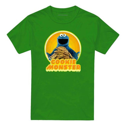 Front - Sesame Street Unisex Adult Iron On Cookie Monster T-Shirt