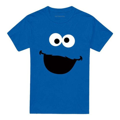 Front - Sesame Street Unisex Adult Cookie Monster Face T-Shirt