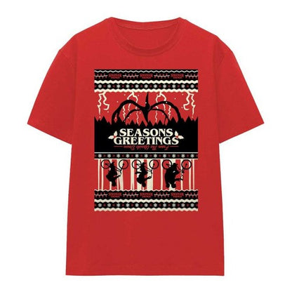 Front - Stranger Things Womens/Ladies Fair Isle Christmas T-Shirt