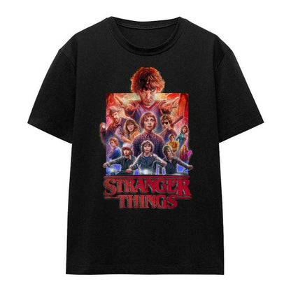 Front - Stranger Things Womens/Ladies Group Poster T-Shirt