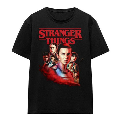 Front - Stranger Things Womens/Ladies Hawkins Heroes Poster T-Shirt