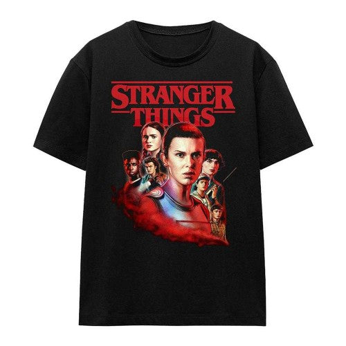 Front - Stranger Things Womens/Ladies Hawkins Heroes Poster T-Shirt