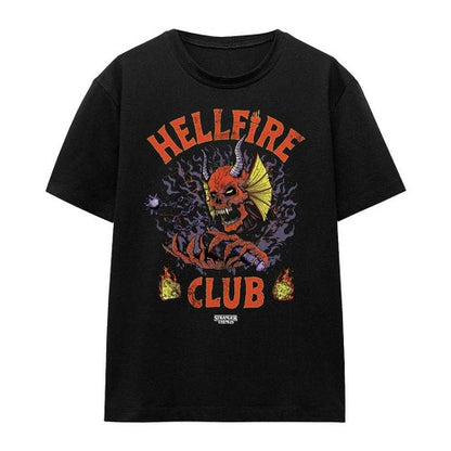 Front - Stranger Things Womens/Ladies Hellfire Club Metal T-Shirt