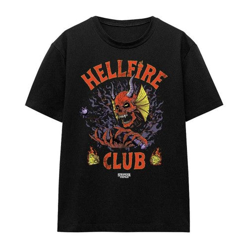 Front - Stranger Things Womens/Ladies Hellfire Club Metal T-Shirt
