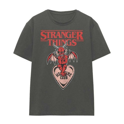 Front - Stranger Things Womens/Ladies Hellfire Heart T-Shirt