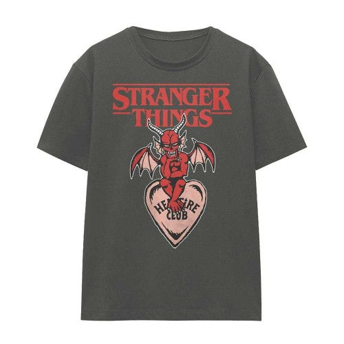 Front - Stranger Things Womens/Ladies Hellfire Heart T-Shirt