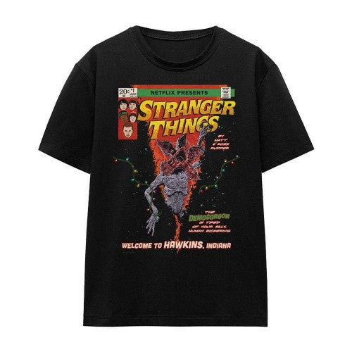 Front - Stranger Things Womens/Ladies Welcome To Hawkins Comic T-Shirt