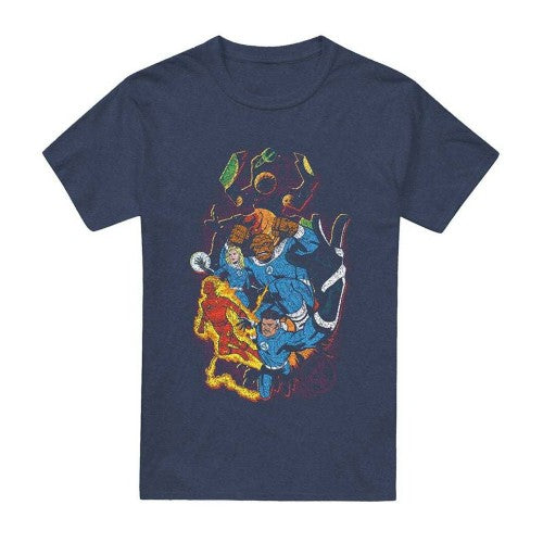 Front - Fantastic Four Unisex Adult Cosmic Heroes & Villains T-Shirt