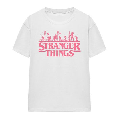 Front - Stranger Things Womens/Ladies Silhouette Bike Logo T-Shirt