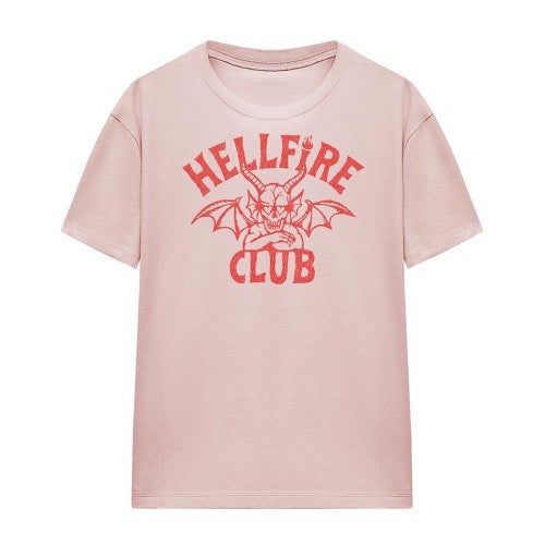 Front - Stranger Things Womens/Ladies Hellfire Club Tonal Logo T-Shirt