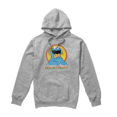 Front - Sesame Street Unisex Adult Cookie Monster Layered Heather Hoodie