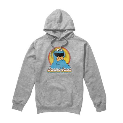 Front - Sesame Street Unisex Adult Cookie Monster Layered Heather Hoodie