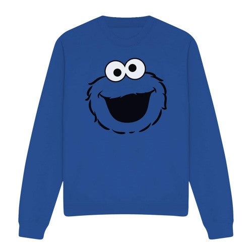 Front - Sesame Street Unisex Adult Cookie Monster Face Sweatshirt