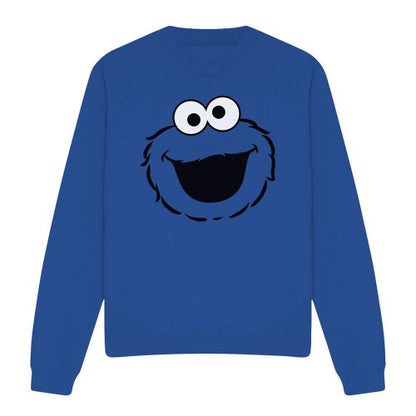 Front - Sesame Street Unisex Adult Cookie Monster Face Sweatshirt