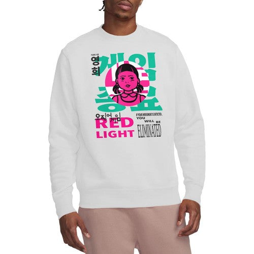 Front - Squid Game Unisex Adult Season Three Young Hee Red Light Sweatshirt